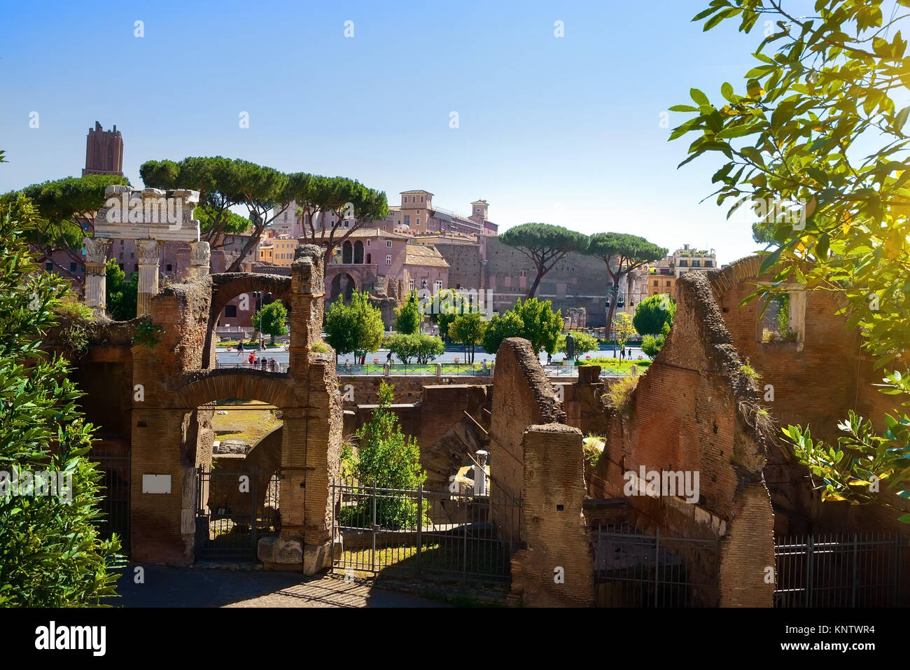 Römische Ruinen in Rom, Forum Romanum, Italien Stockfoto