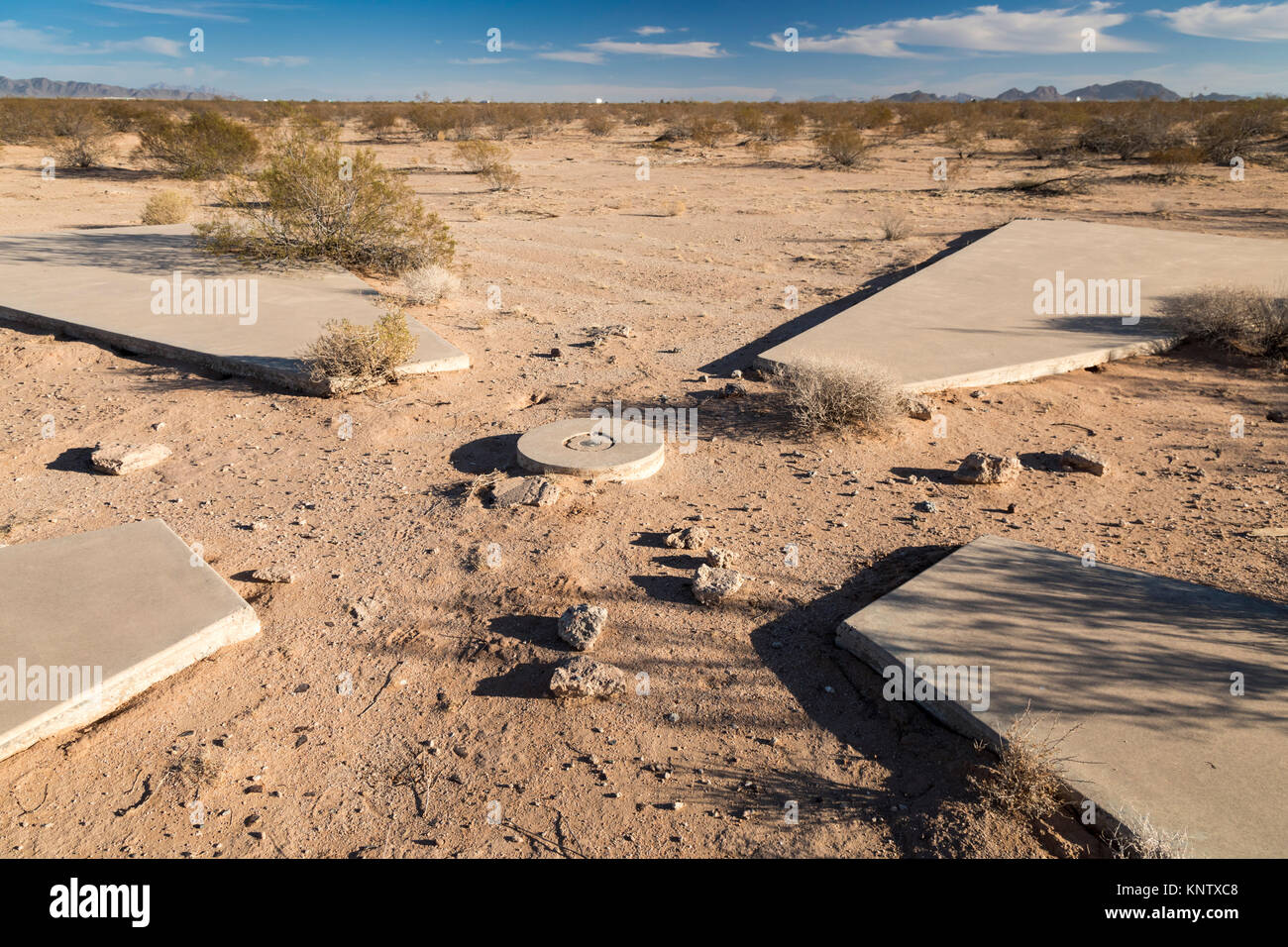 Casa Grande, Arizona - Eine von 256 Satelliten-Kalibrierung Marker in der Wüste von Arizona von der US Air Force und der Central Intelligence Agency platziert Stockfoto