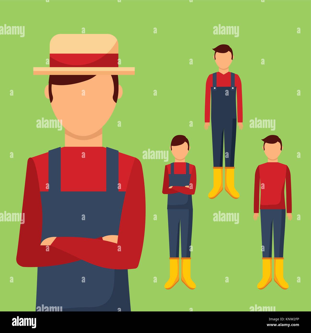 Gärtner differents mit traditioneller Kleidung Alamy