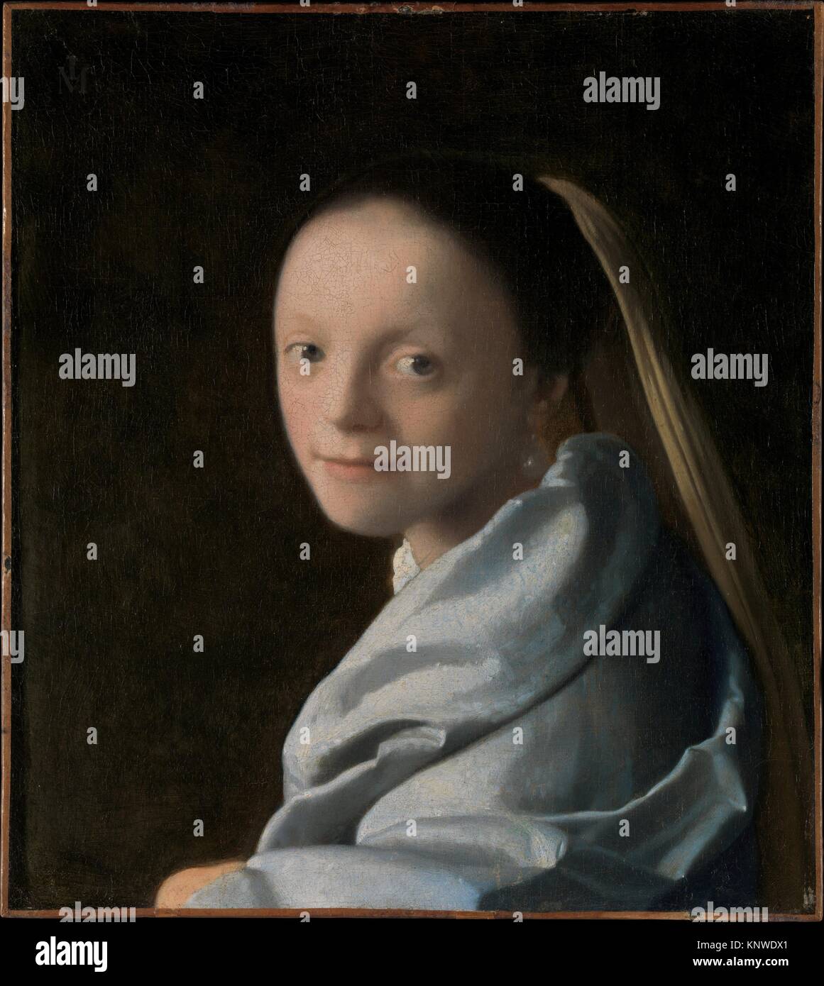 Studie einer jungen Frau. Artist: Johannes Vermeer (Niederländisch, Delft Delft 1632-1675); Datum: Ca. 1665-67; Medium: Öl auf Leinwand; Maße: 17 1/2 x 15. Stockfoto