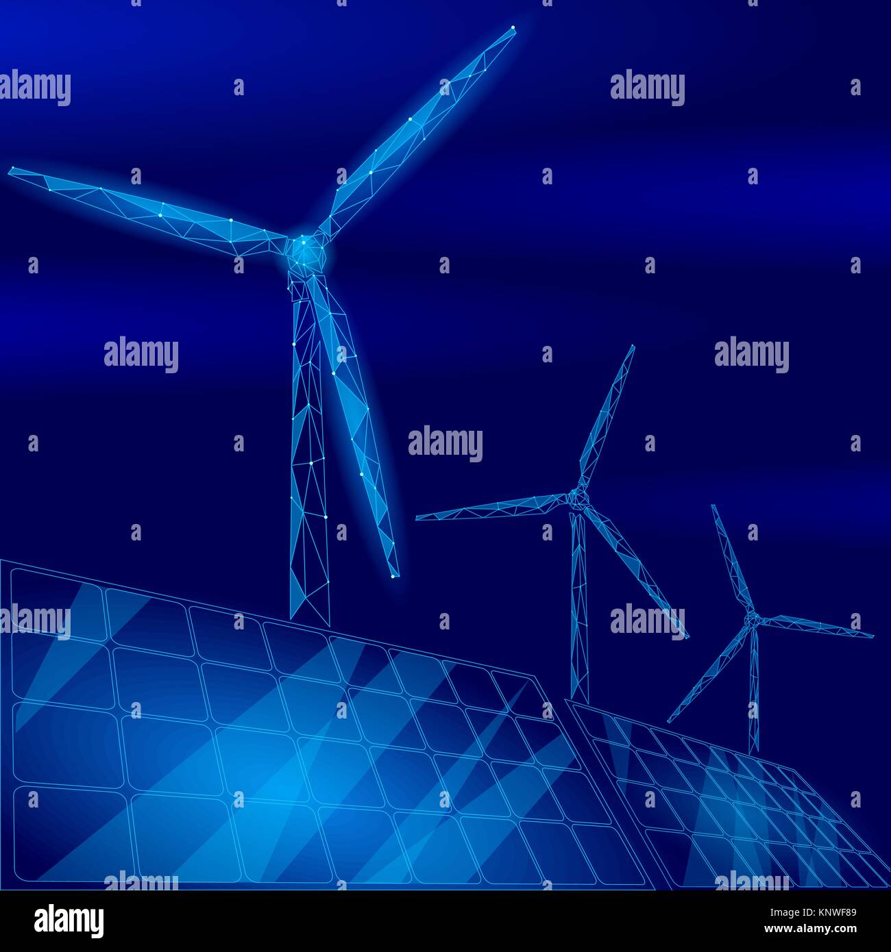 Solar Panels Windmühlen Turbine zur Stromerzeugung. Grüne Ökologie