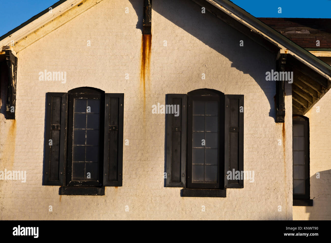 Detail von Gebäude unterhalb der Pigeon Point LIGHT HOUSE nördlich von Santa Cruz - PESCADERO, Kalifornien Stockfoto