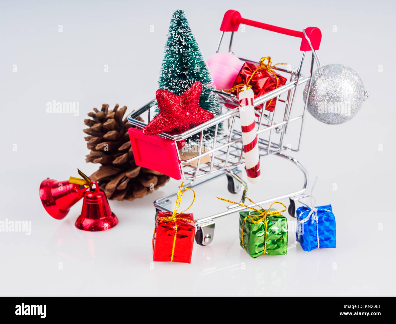 Dekorationen und Symbole von Weihnachten. Stockfoto