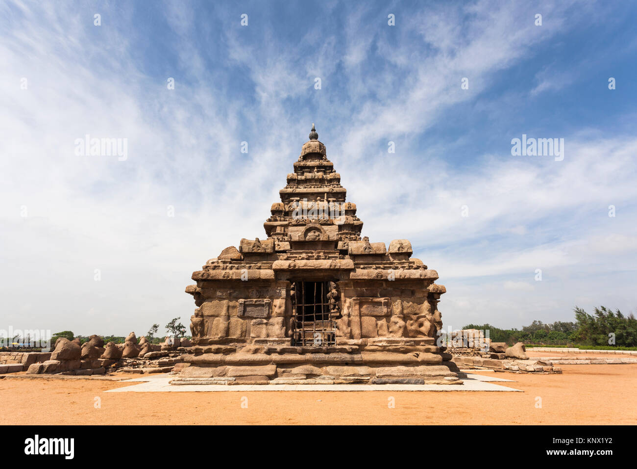 Asien, Indien, Tamil Nadu, Shore Tempel, Mamallapuram Stockfoto