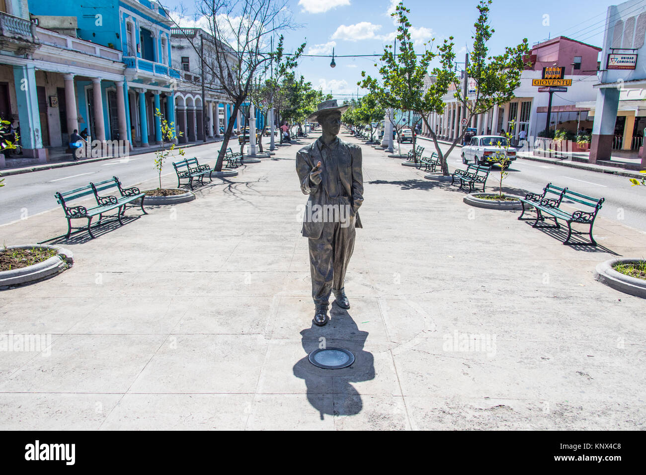 Statue von Benny Mehr, ein berühmter Musiker, Cienfuegos, Kuba Stockfoto