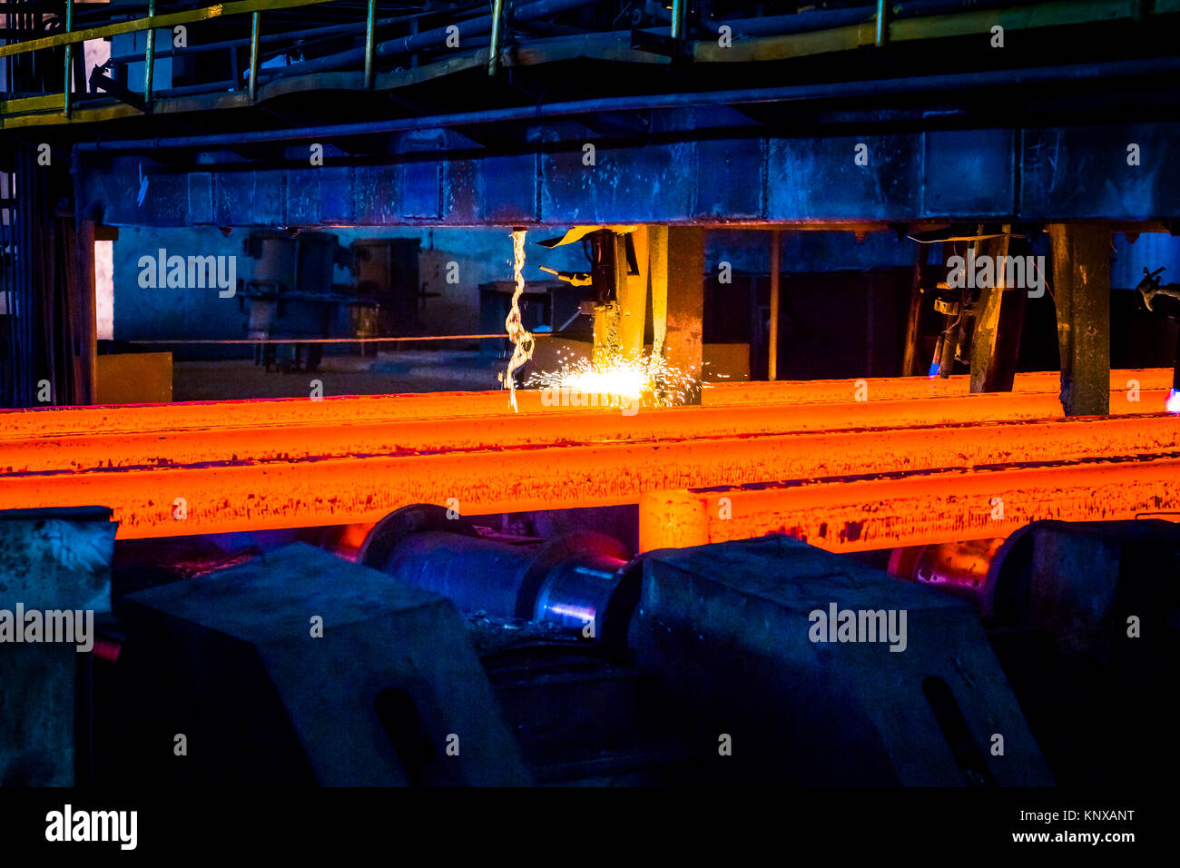 Innenansicht eines Stahlwerk, Stahlindustrie in China. Stockfoto