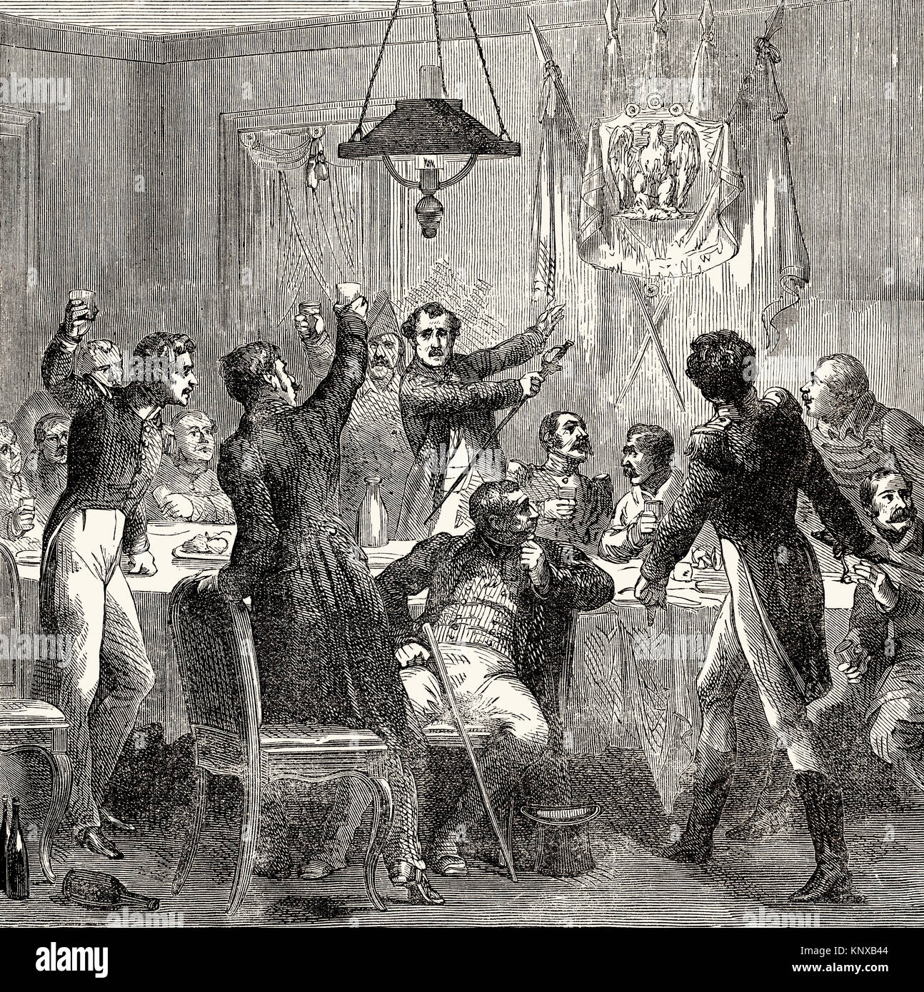 Eine Sitzung des Bonapartistes, Frankreich, 19. Jahrhundert Stockfoto