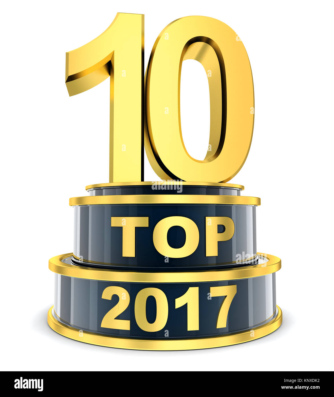 Top 10 des Jahres 2017. 3D-Darstellung Stockfoto