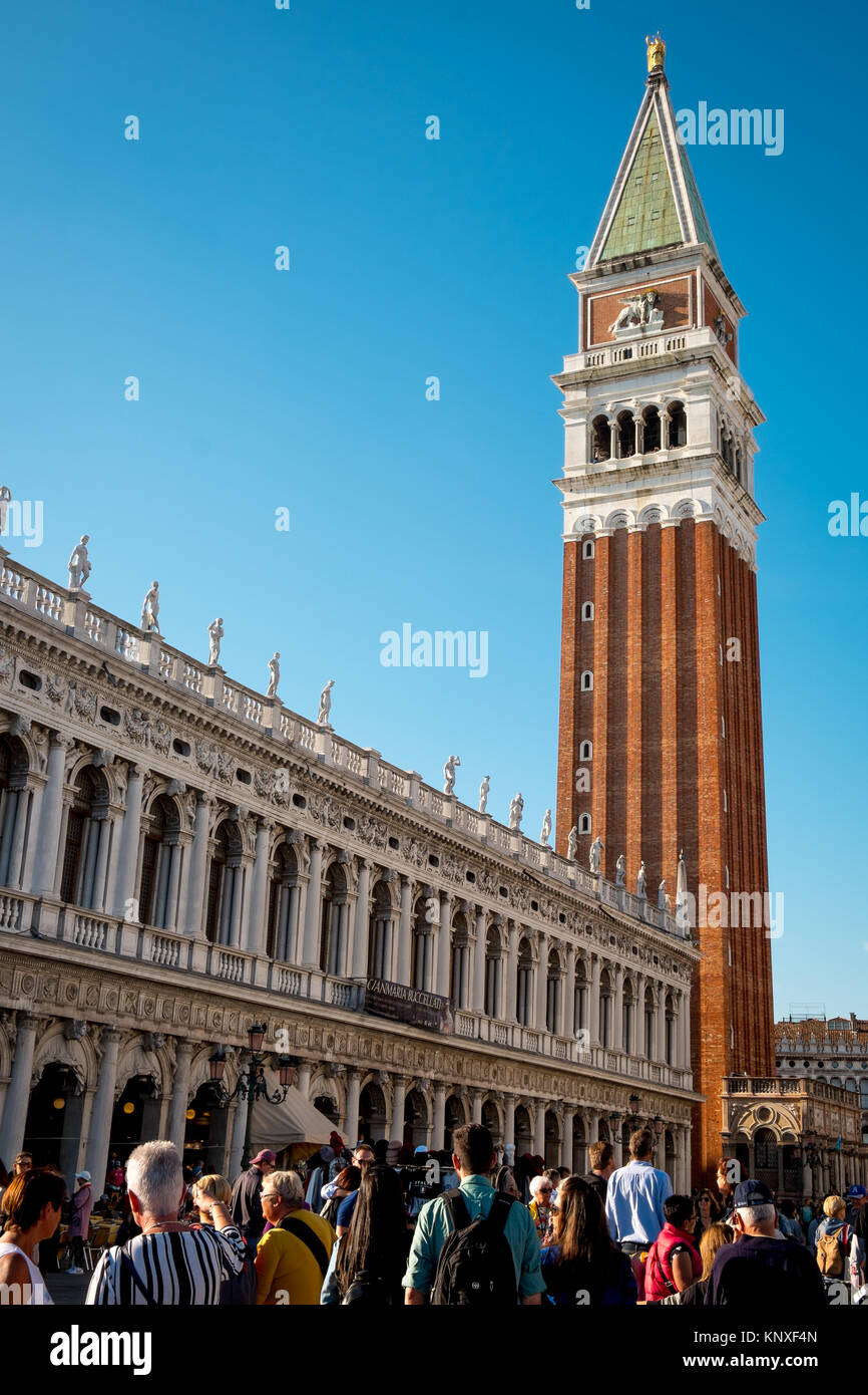 Venedig Campanile vertikale Piazza San Marco Stockfoto