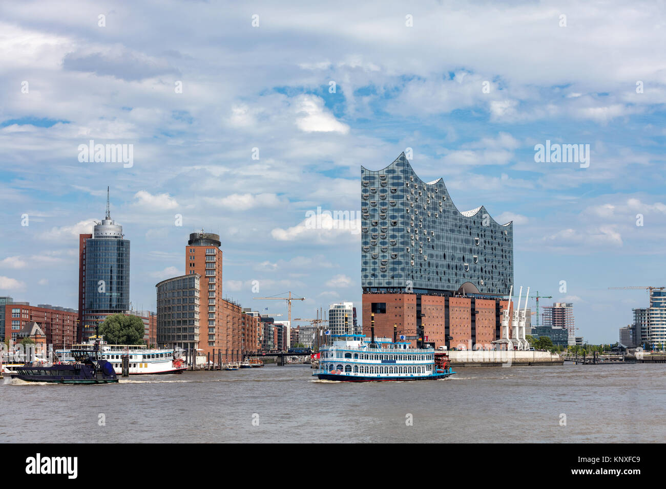 Blick zu Hamburger Hafencity Stockfoto