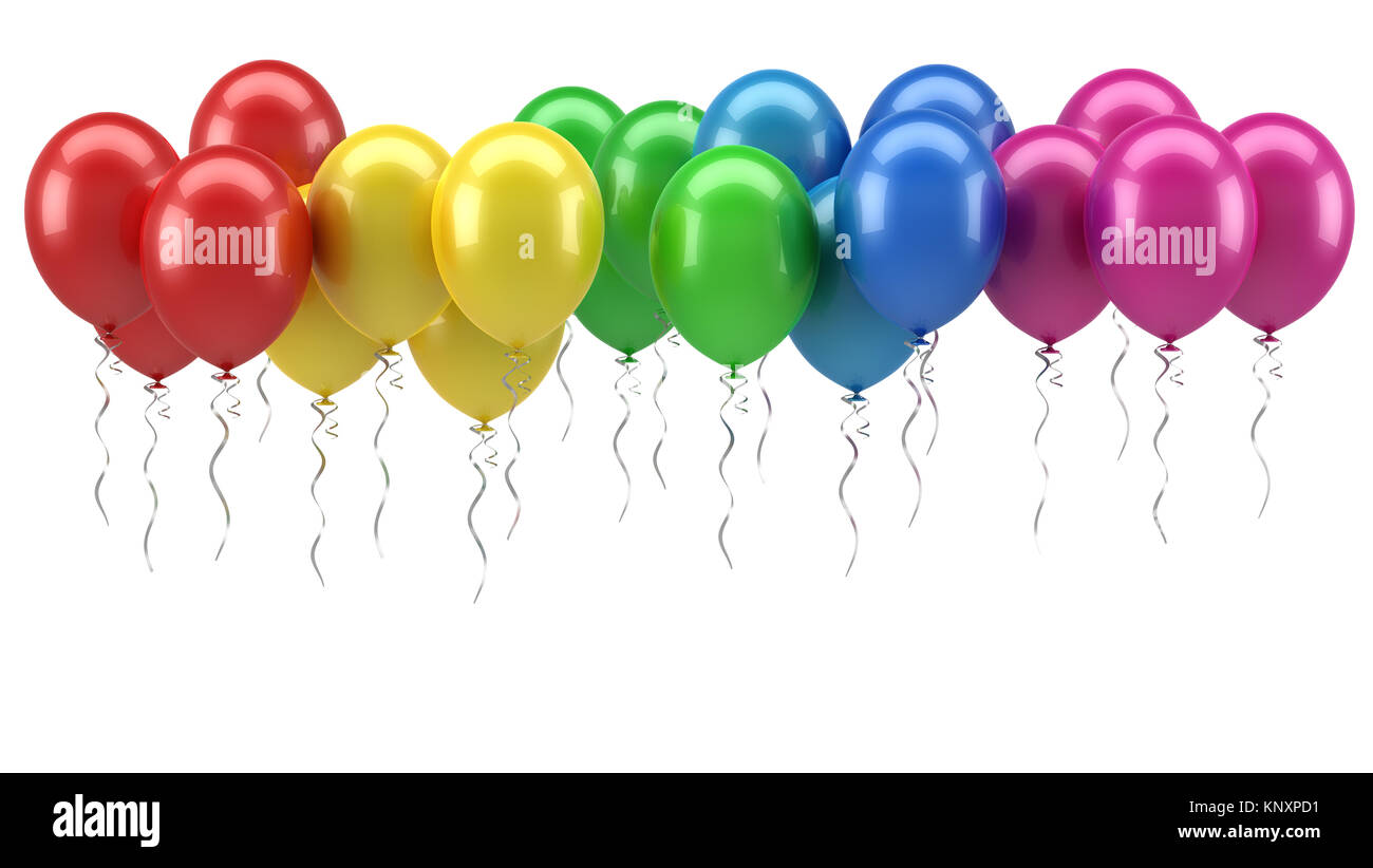 Bunte Happy Birthday Ballons Stockfoto