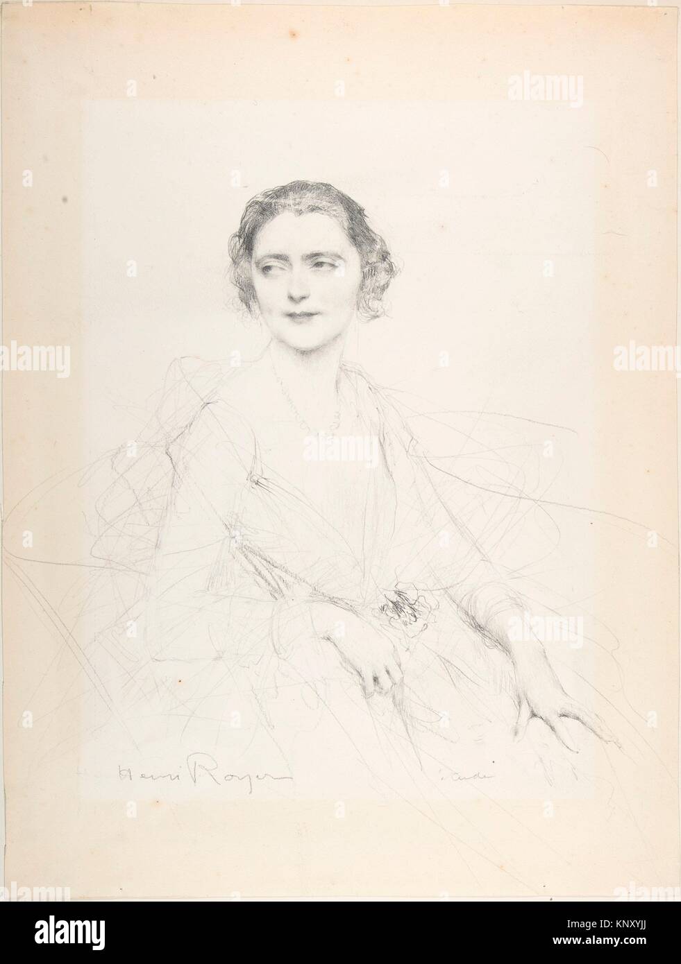 Tête d'expression. Artist: Henri-Paul Royer (Französisch, Nancy, 1869-1938); Datum: n. d; Medium: Graphit auf Papier; Maße: 11 7/8 x 8 5/8 in. (30,2 x Stockfoto