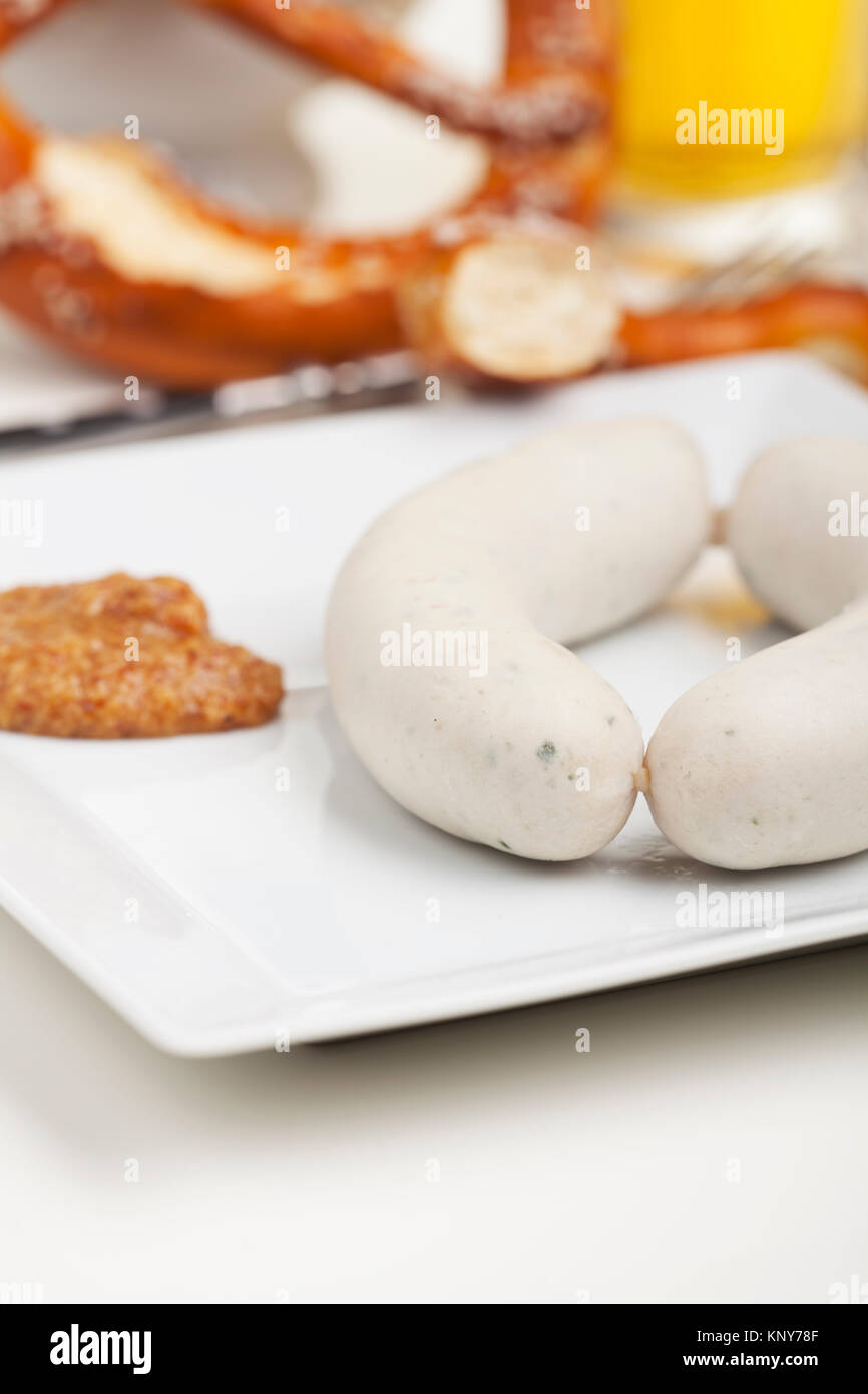 bayerische Weißwurst Stockfoto