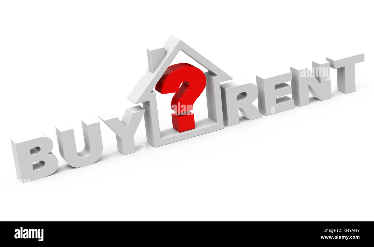 Kaufen oder Mieten Stockfoto