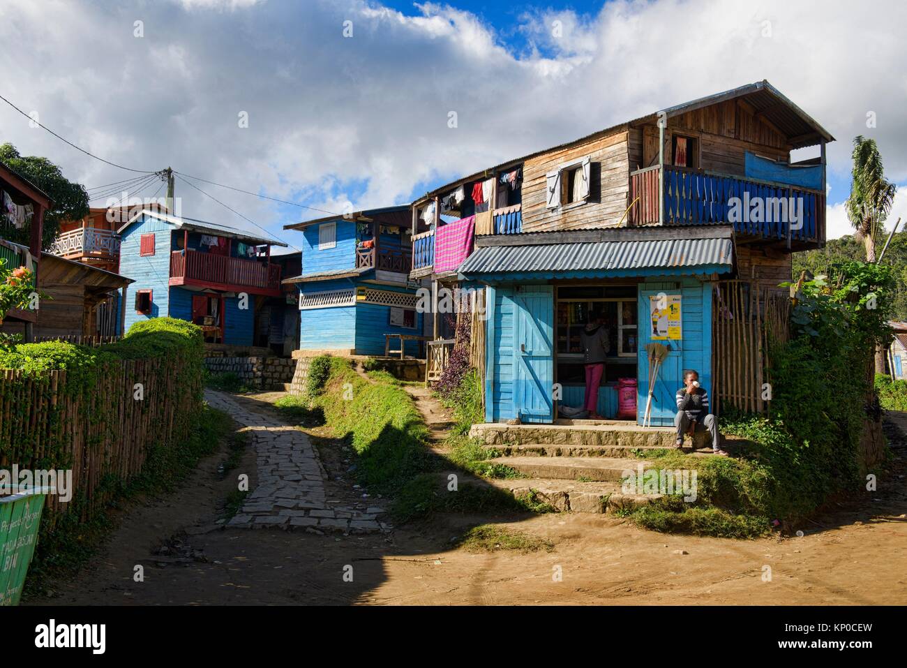 Leben im Dorf Andasibe, Madagaskar. Stockfoto