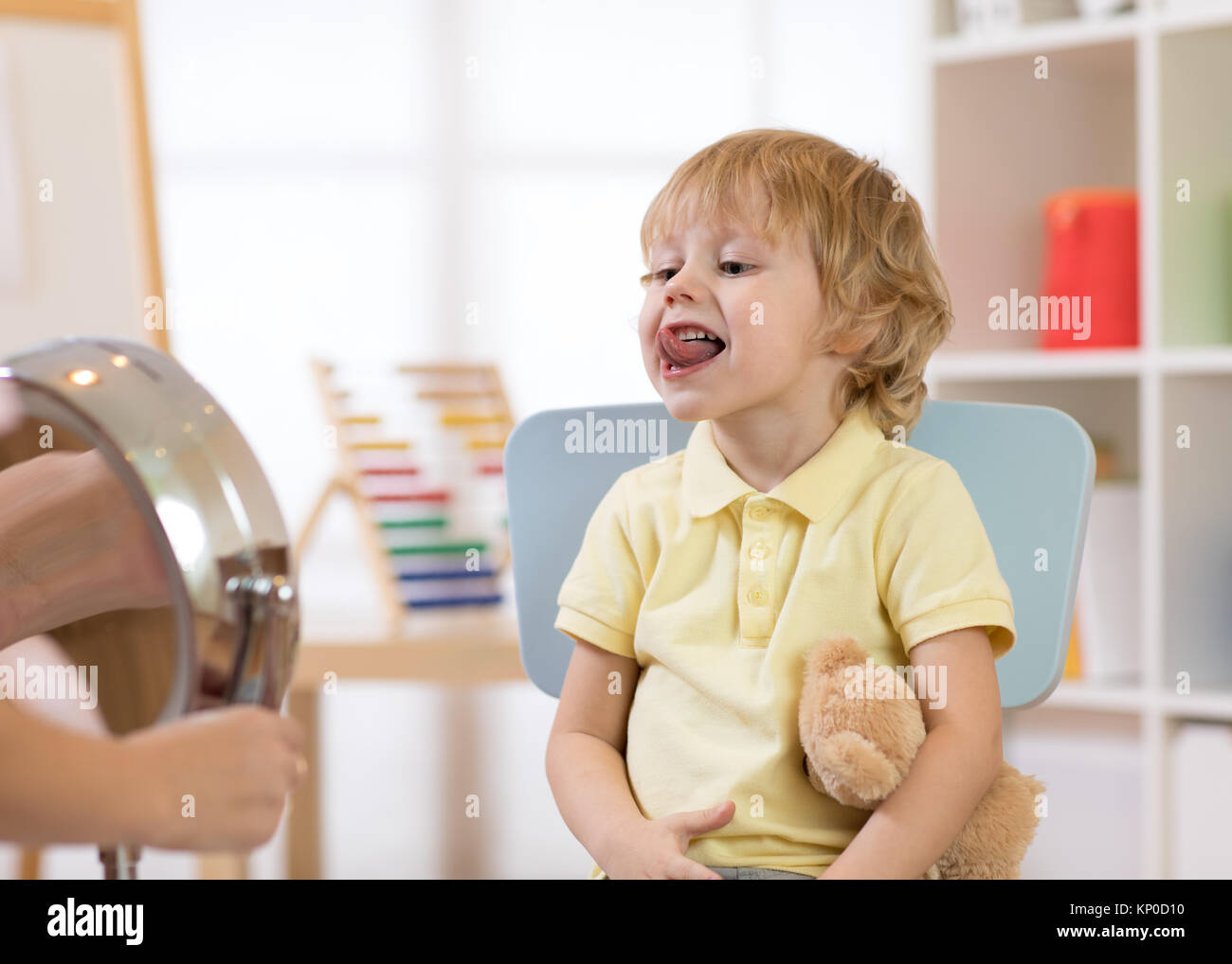 Logopädische Therapie Übungen Stockfoto