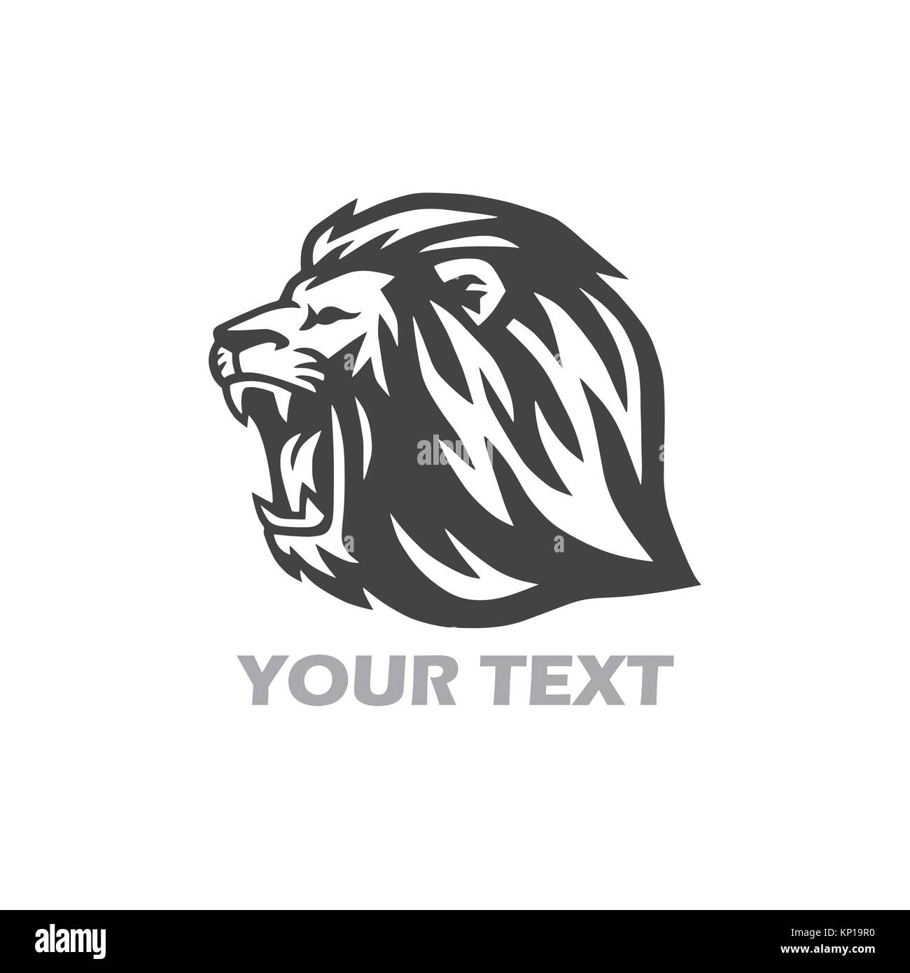 Wild Lion's Head Logo Stock Vektor