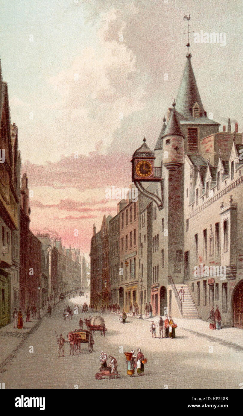 Canongate, Edinburgh, viktorianischen Abbildung Stockfoto