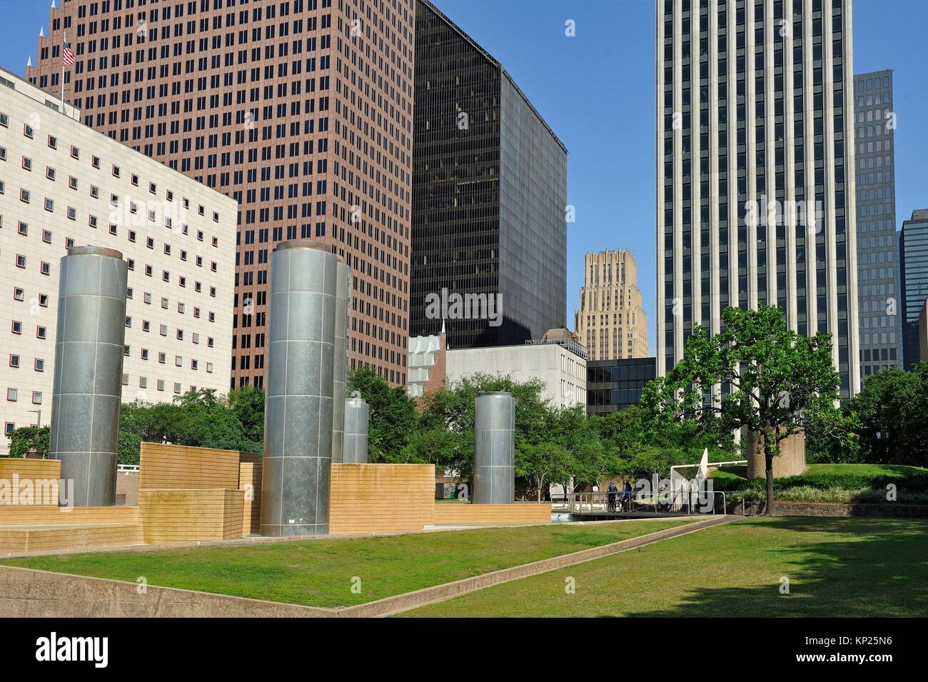 Ruhe Park, Downtown Houston, Texas, Vereinigte Staaten von Amerika, Nordamerika. Stockfoto