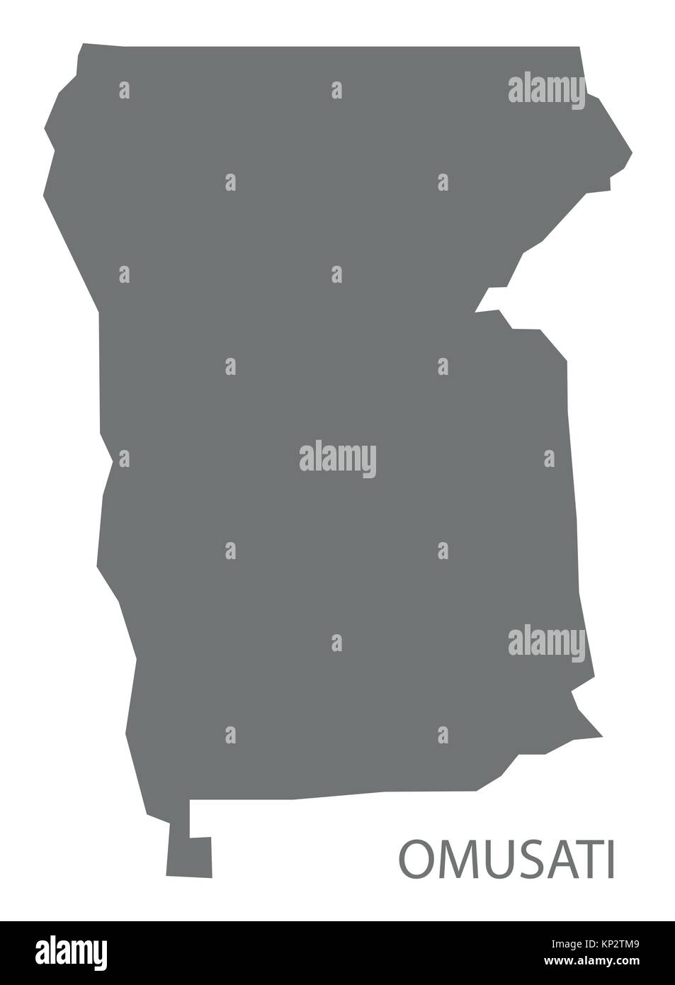 Ohangwena Karte von Namibia Grau Abbildung silhouette Form Stock Vektor