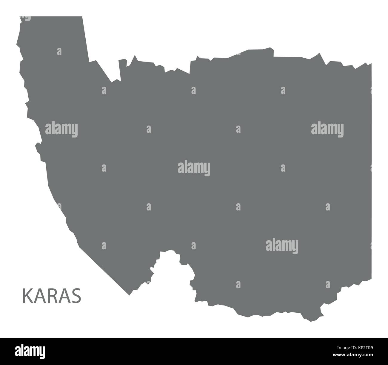 Karas Karte von Namibia Grau Abbildung silhouette Form Stock Vektor