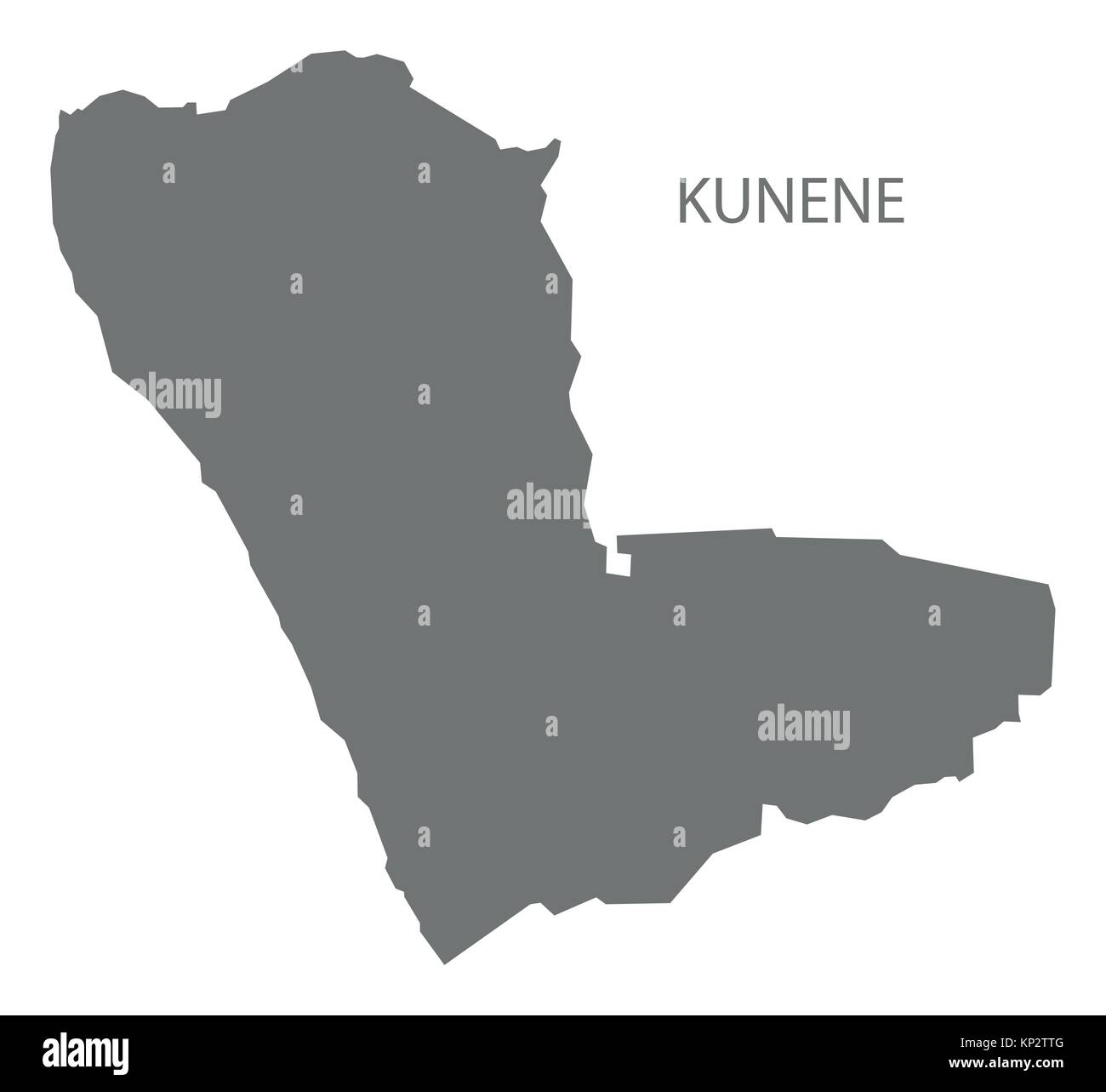 Kunene Karte von Namibia Grau Abbildung silhouette Form Stock Vektor