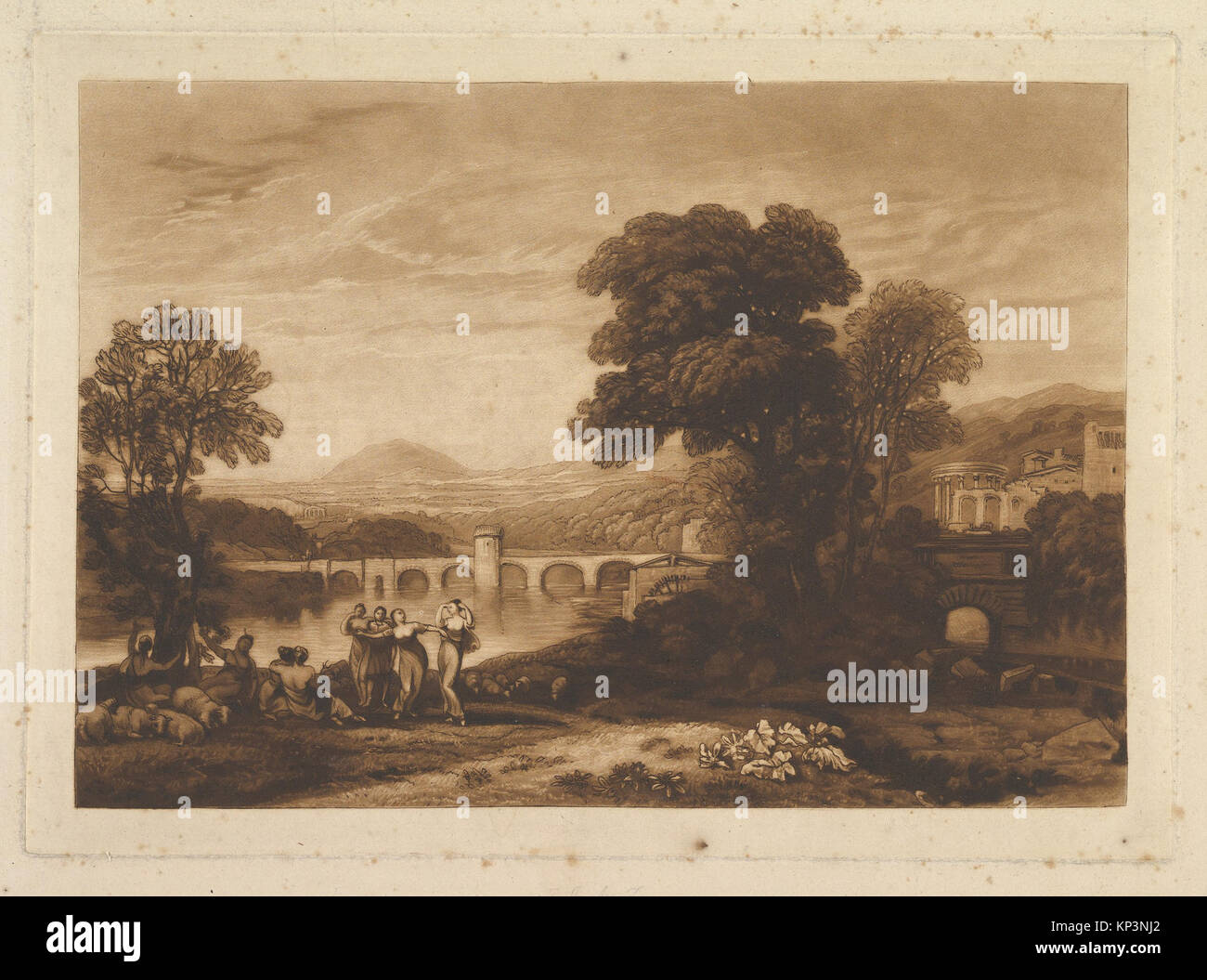 Diese unveröffentlichte Platte von Turner zeigt Apuleia, die Apuleius sucht, und hebt Ätzungen, Mezzotint und räumliche Komposition hervor. Stockfoto