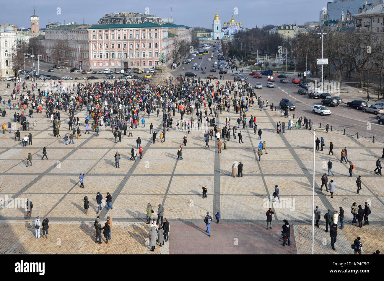 Treffen in der älteste Platz der ukrainischen Hauptstadt Kiew Stockfoto