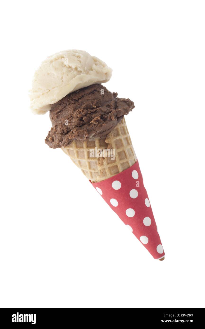 Schokolade und Vanille Eis Stockfoto