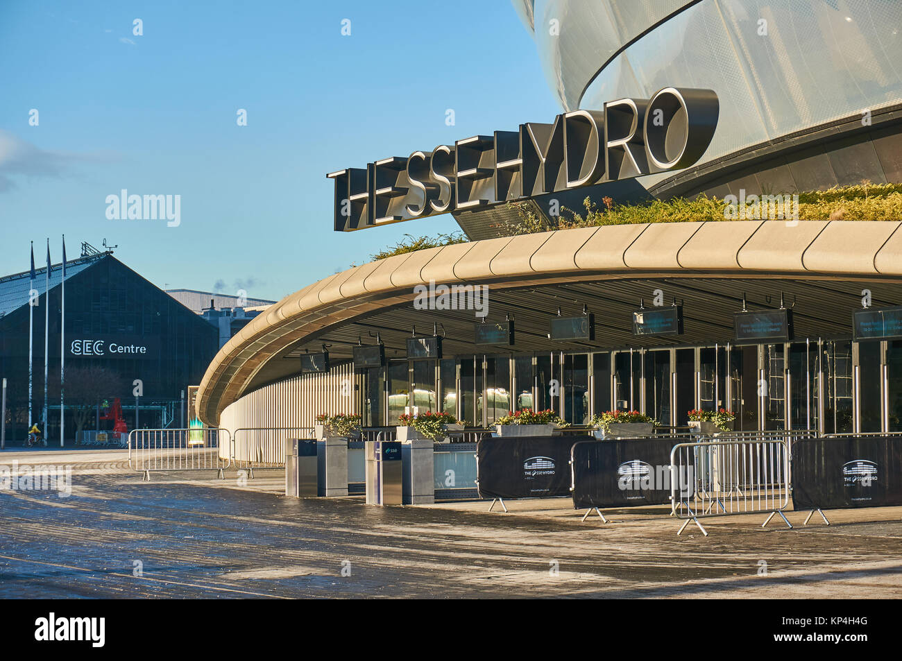 SSE Hydro Arena in Glasgow ist die acht größten Schauplatz in der Welt und hält Musik-, Unterhaltungs- und Sportveranstaltungen. Stockfoto