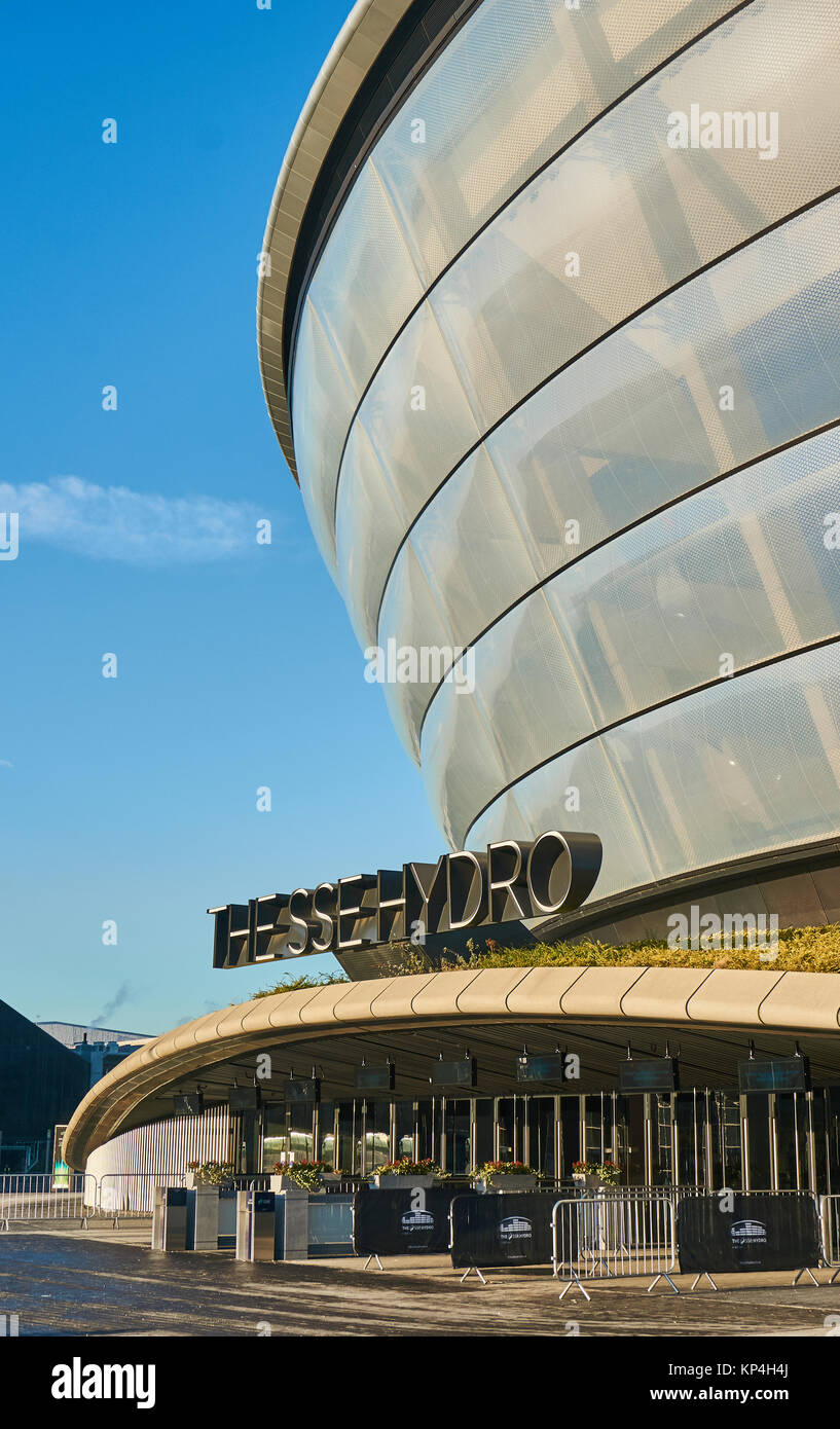 SSE Hydro Arena in Glasgow ist die acht größten Schauplatz in der Welt und hält Musik-, Unterhaltungs- und Sportveranstaltungen. Stockfoto