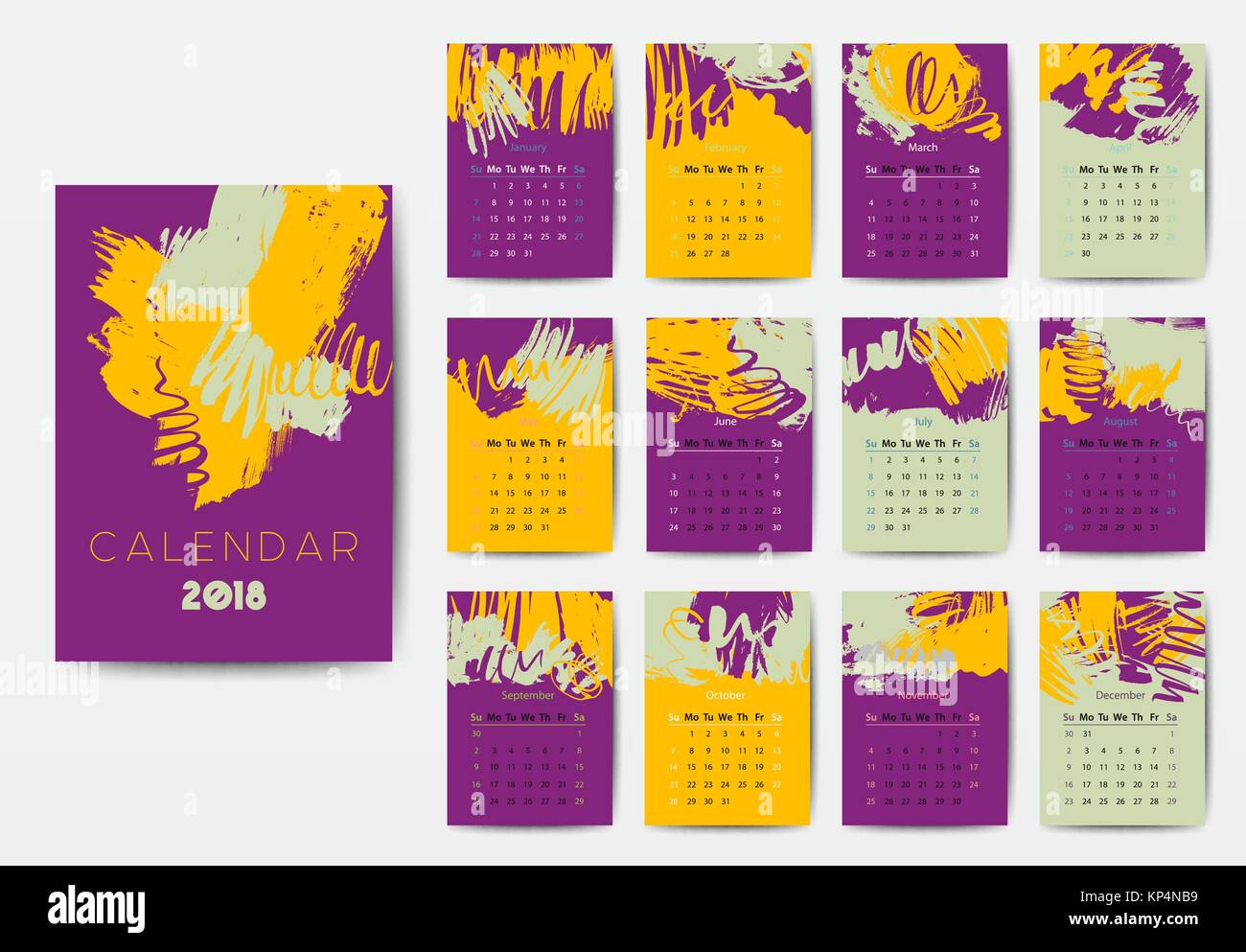 2018-Kalender Stock Vektor