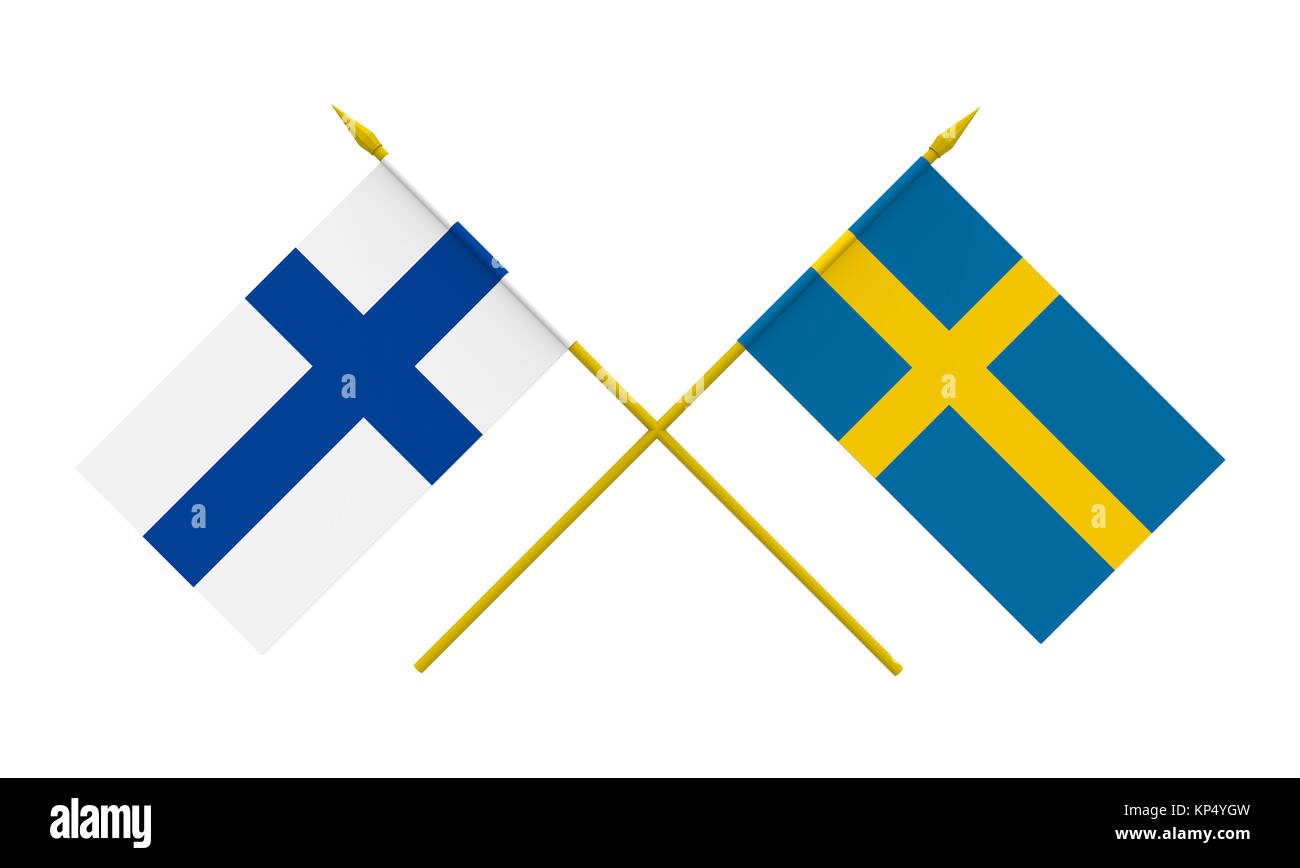 Fahnen, Finnland und Schweden Stockfoto