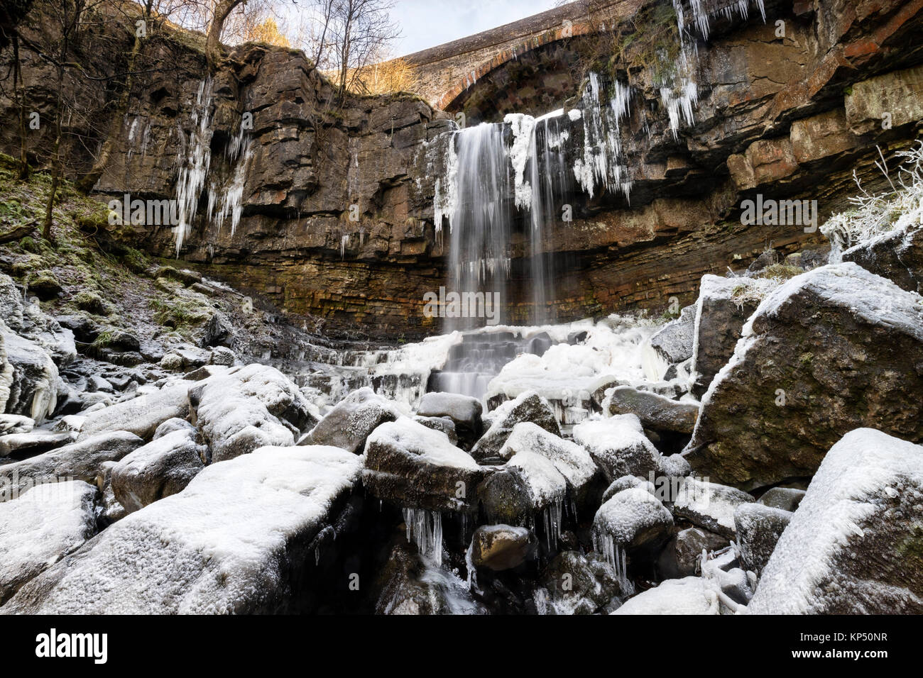Ashgill Kraft, im Winter, Garrigill, Cumbria, Großbritannien Stockfoto