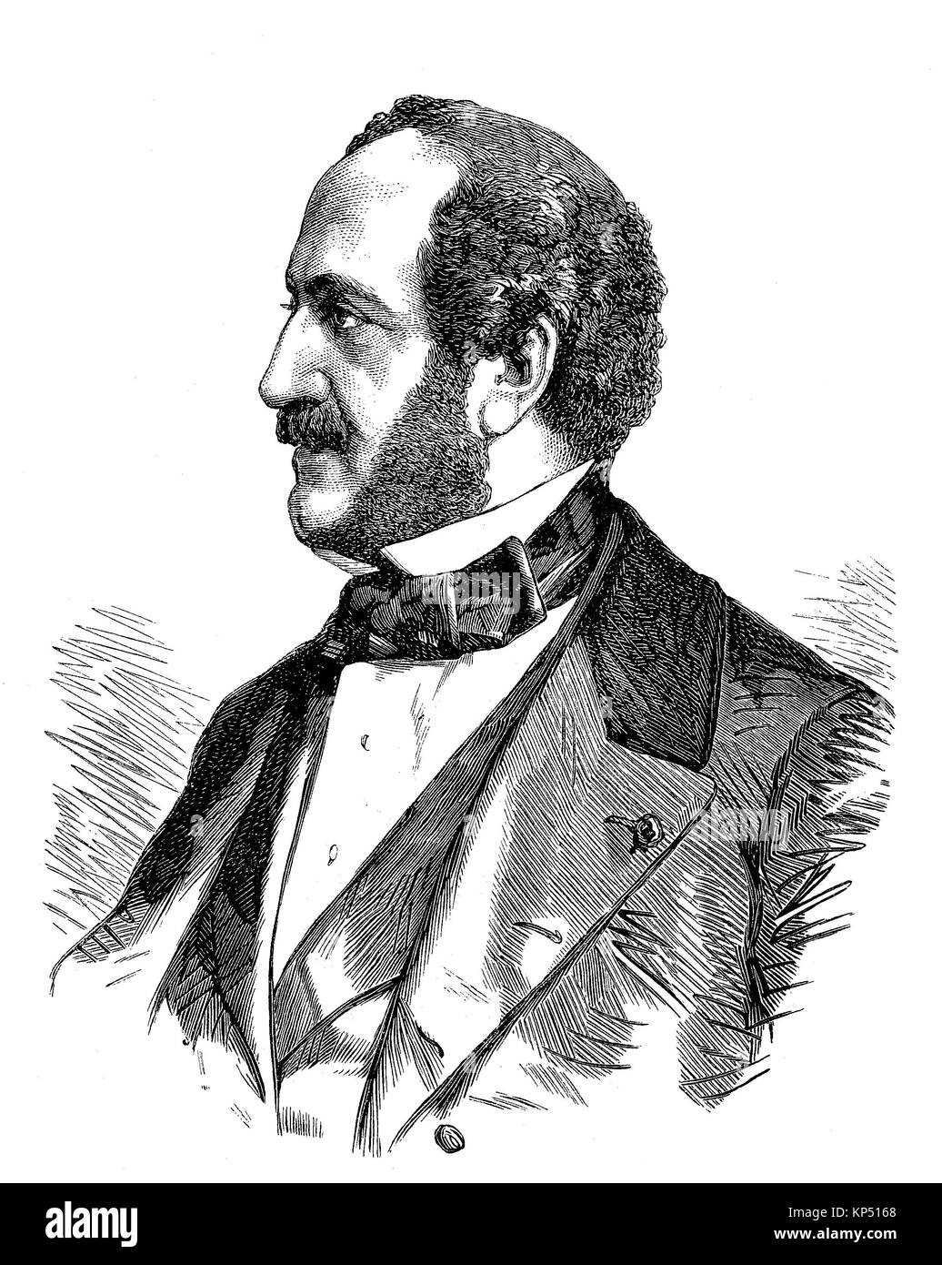 Antoine Alfred Agénor, 10 Duc De Gramont, Prince de Bidache, 14. August 1819 - 17. Januar 1880, war ein französischer Diplomat und Staatsmann, der Zeit des Deutsch-Französischen Krieges oder der deutsch-französische Krieg, Deutsch-Franzoesischer Krieg, 1870-1871, digitale Verbesserte Reproduktion eines original Holzschnitt von 1871 Stockfoto