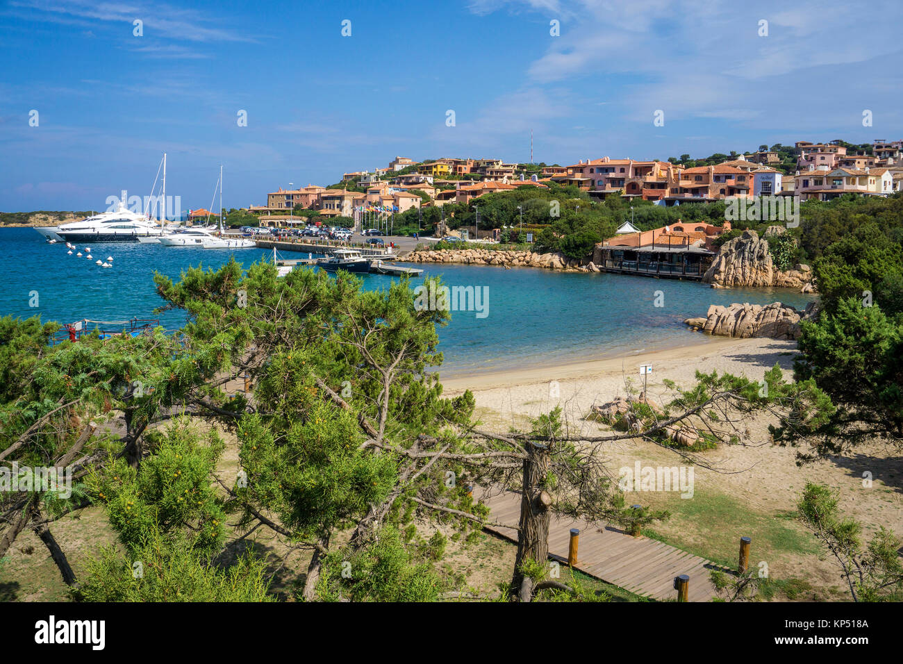 Yachten in Porto Cervo, billionairs Spielplatz, Luxushotels an der Costa Smeralda, Sardinien, Italien, Mittelmeer, Europa Stockfoto