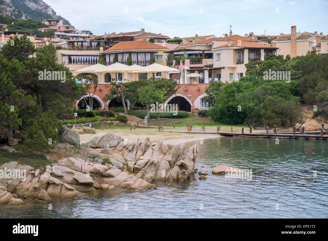 Typische Häuser in Porto Cervo, Luxus Ziel an der Costa Smeralda, Sardinien, Italien, Mittelmeer, Europa Stockfoto