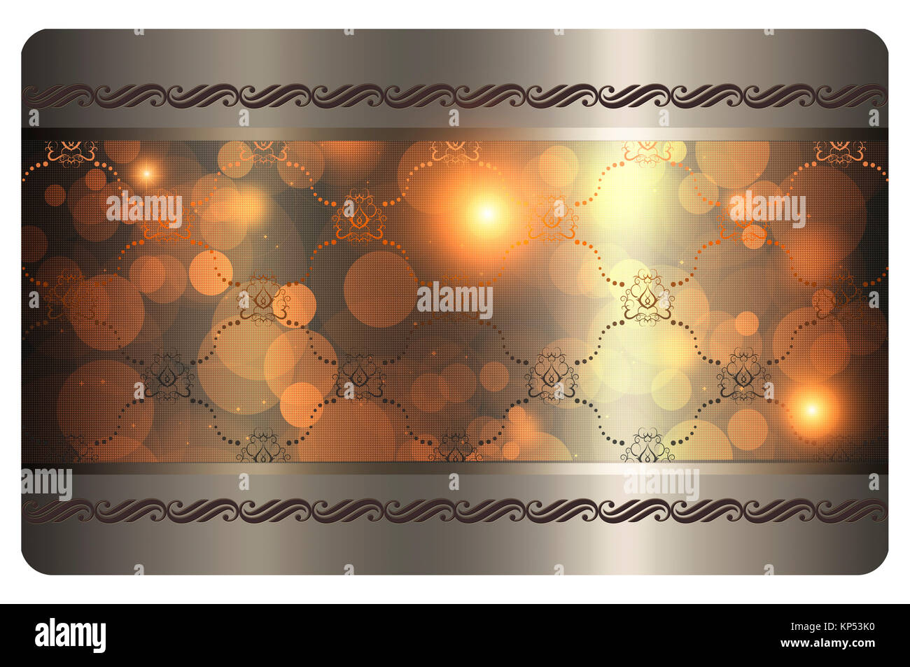 Zusammenfassung Hintergrund mit dekorativen Mustern und leuchtenden für die Gestaltung der Visitenkarte. Stockfoto