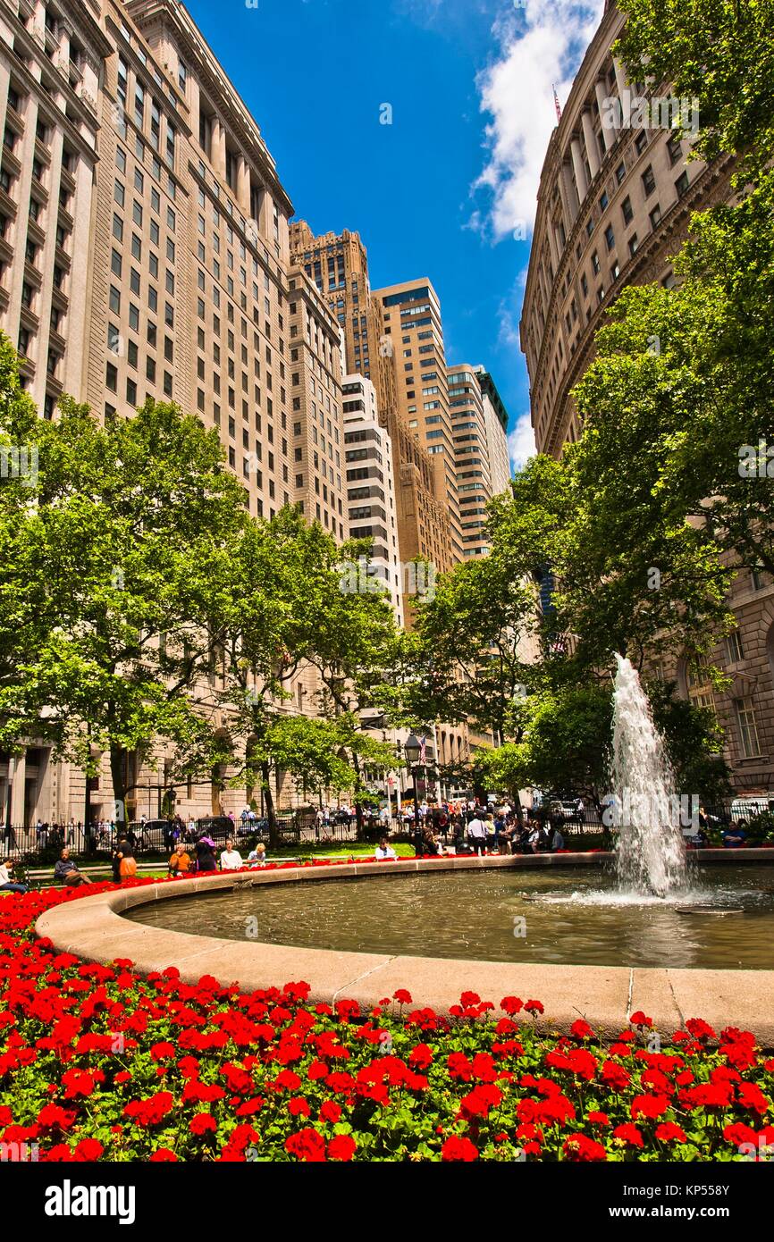 Bowling Green Park, Broadway, Manhattan, Financial District, New York City,  New York. USA Stockfotografie - Alamy