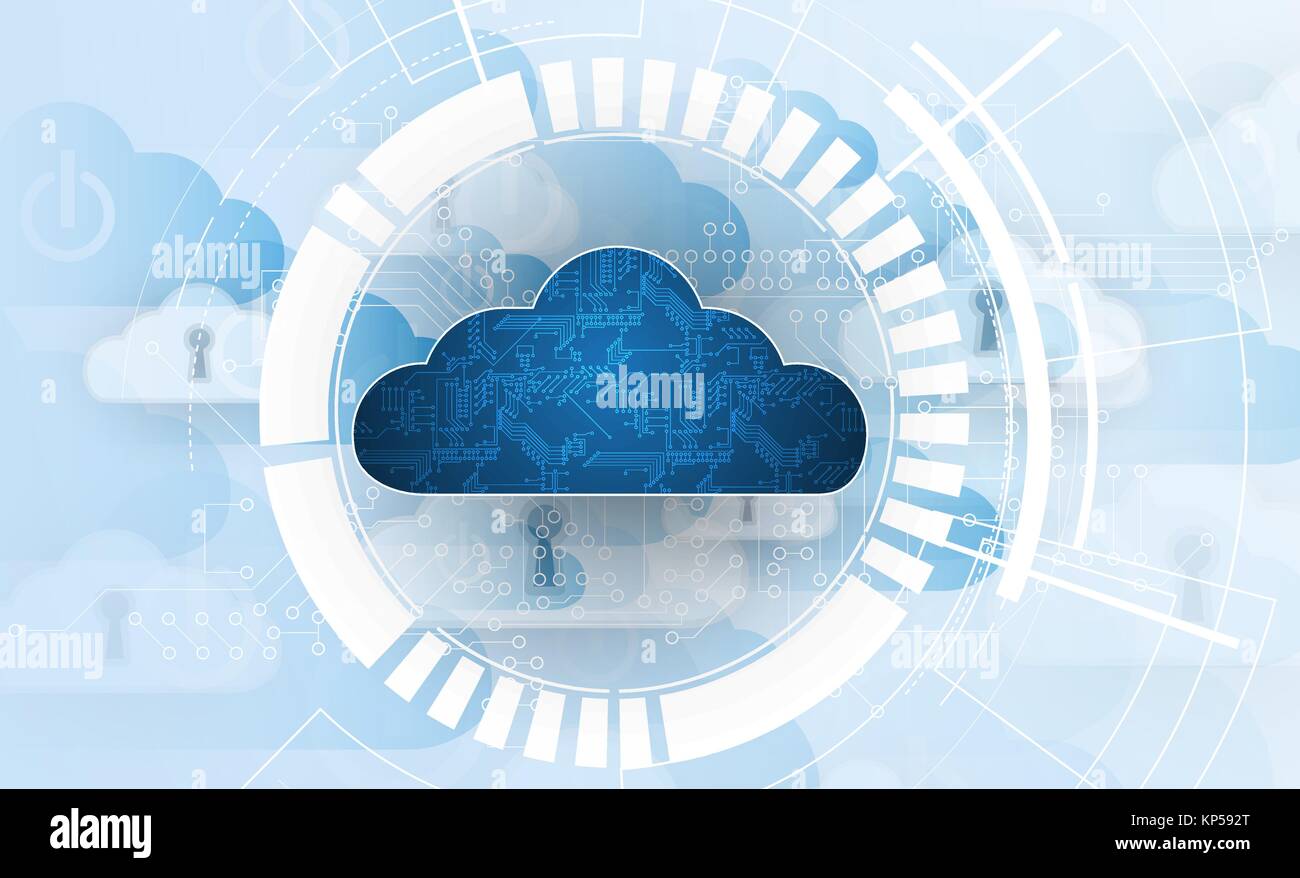 Moderne Cloud Technologie. Integrierte digitale web Konzept Hintergrund Stock Vektor