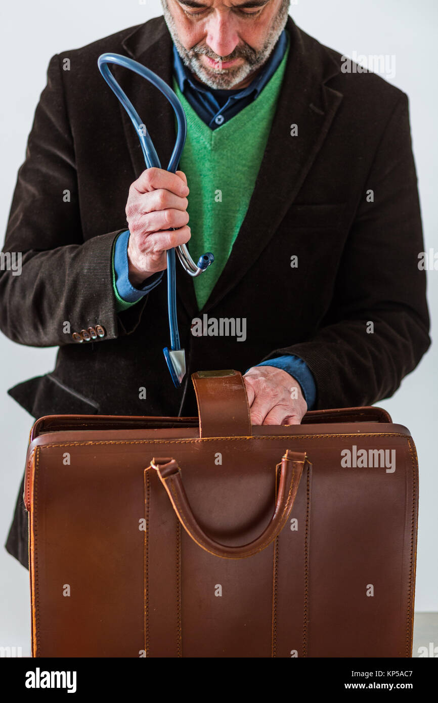 Hausarzt aus dem Haus zu besuchen. Stockfoto