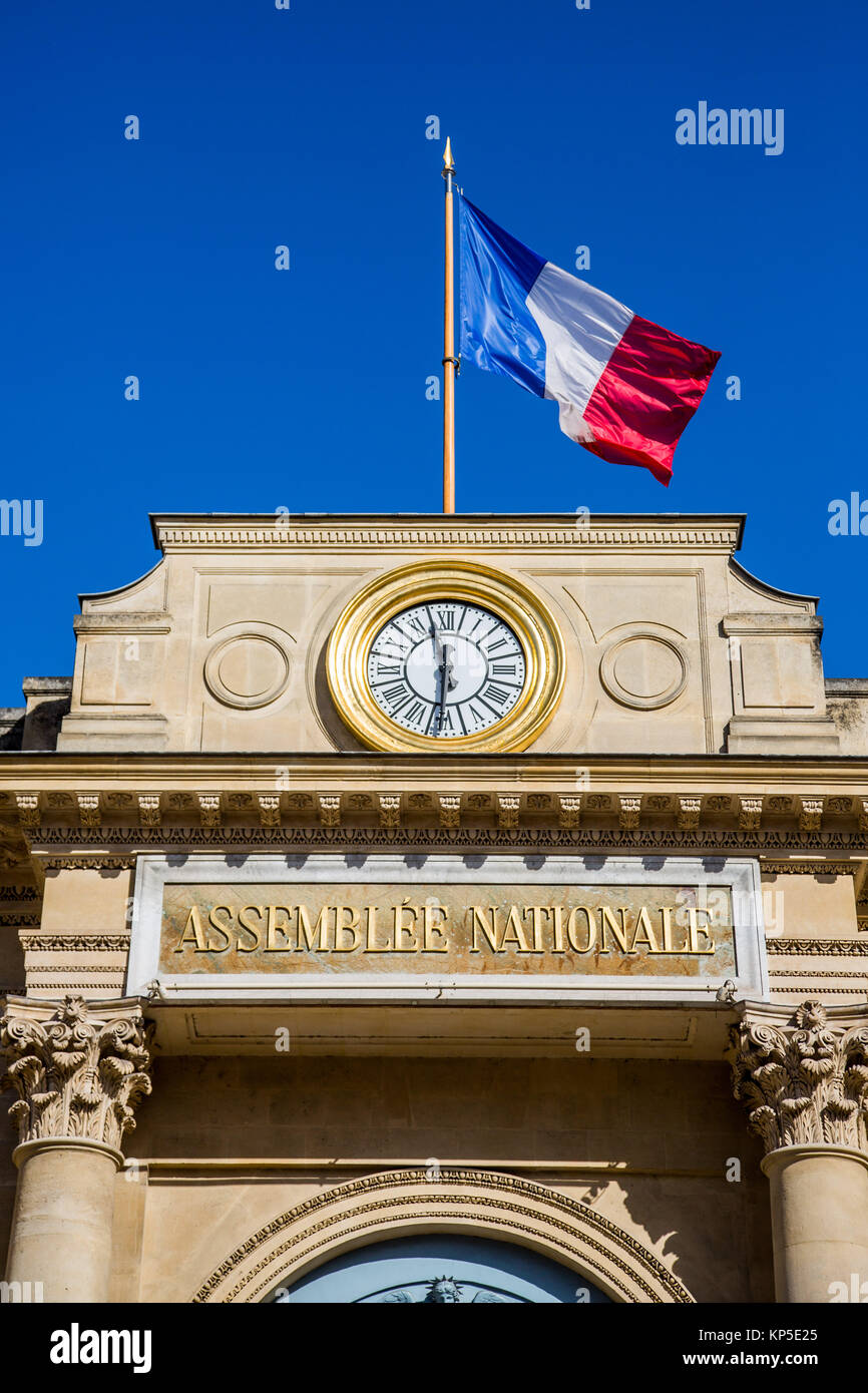 Französische Nationalversammlung, Palais Bourbon, Frankreich. Stockfoto