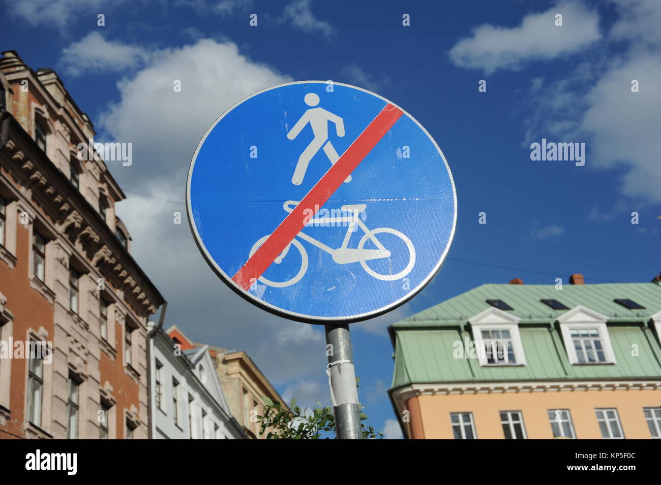 Verboten Radfahrer und Fußgänger Stockfoto