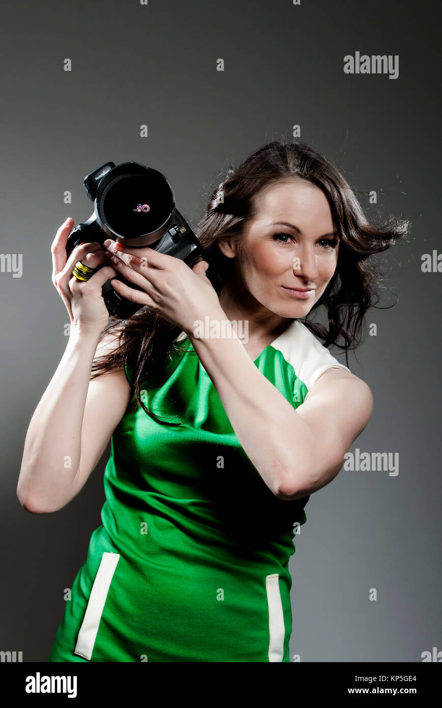 Fotografin - Fotograf Stockfoto