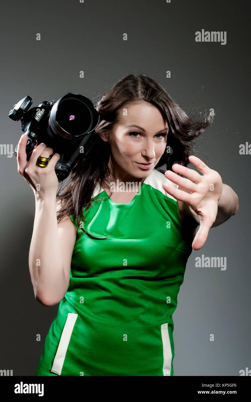 Fotografin - Fotograf Stockfoto