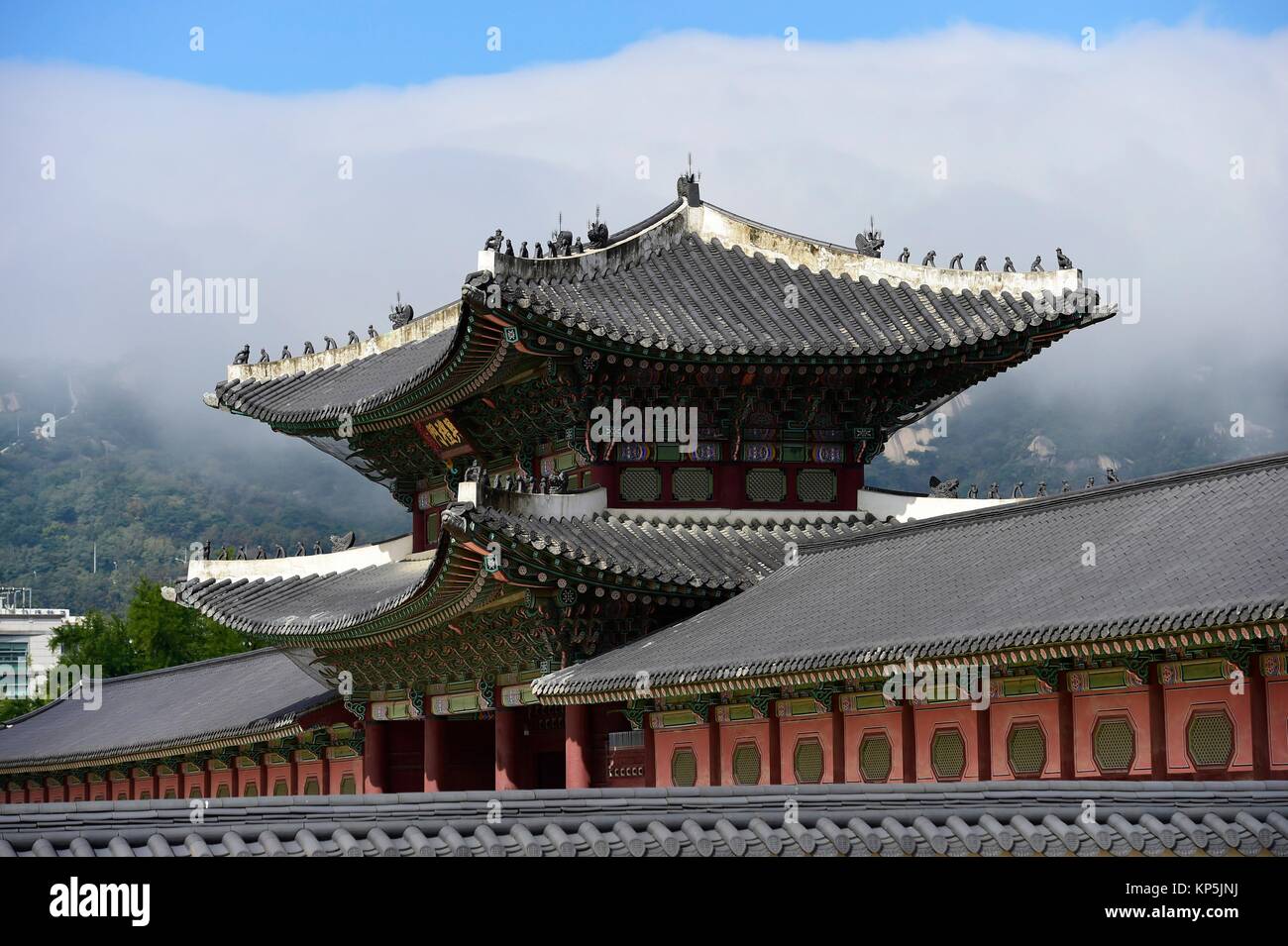 Gyeongbokgung Palast, Seoul, Südkorea. Stockfoto