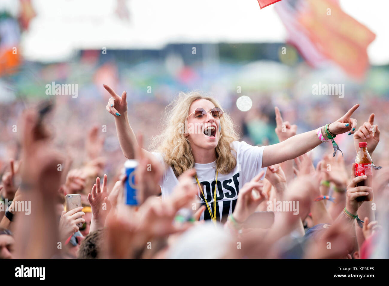 Ventilatoren passen Liam Gallagher Auf der anderen Bühne, Glastonbury 2017 Stockfoto