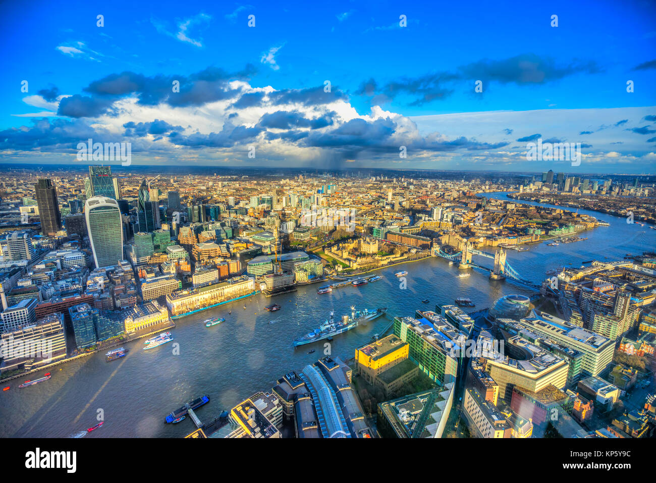 Sonnenuntergang über London, Blick von der Shard. London, UK Stockfoto