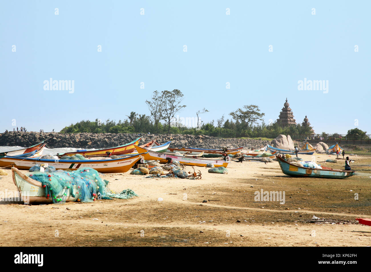 Mahabalipuram Beach, Indien Stockfoto