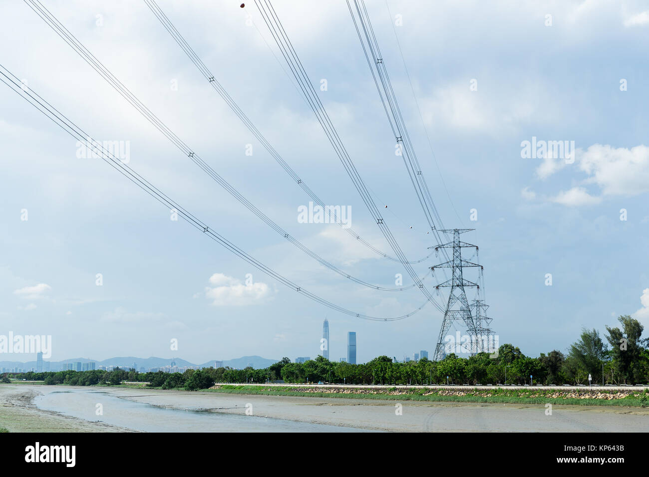 Hochspannungs-Turm Stockfoto